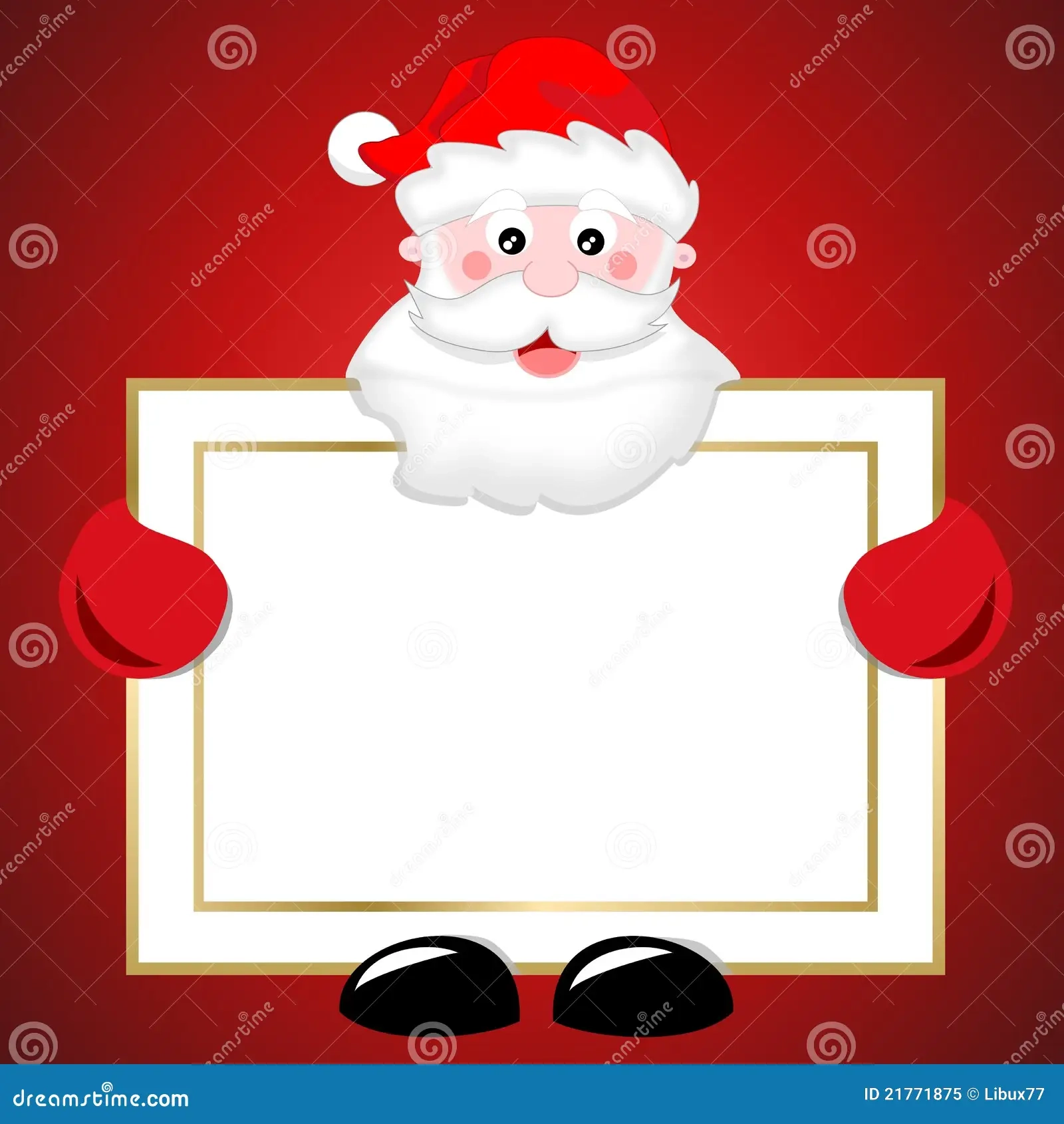 Santa Claus Holding Blank Banner Christmas Sign Stock Illustration 