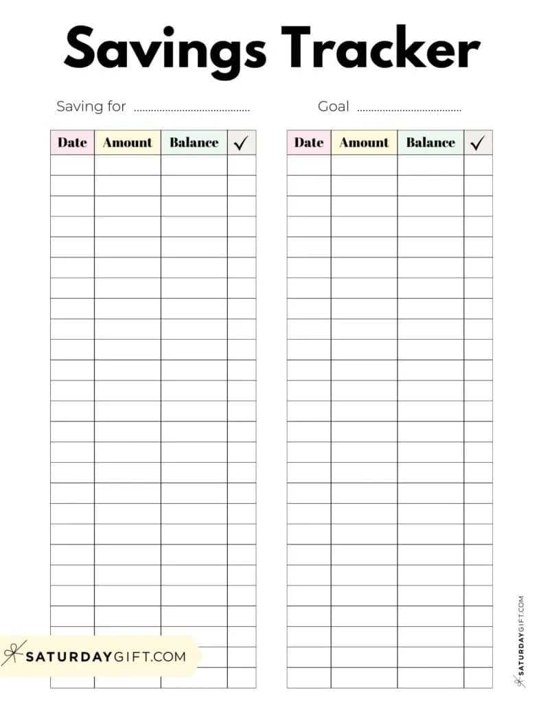 Savings Tracker Printable 51 Cute amp Free Templates