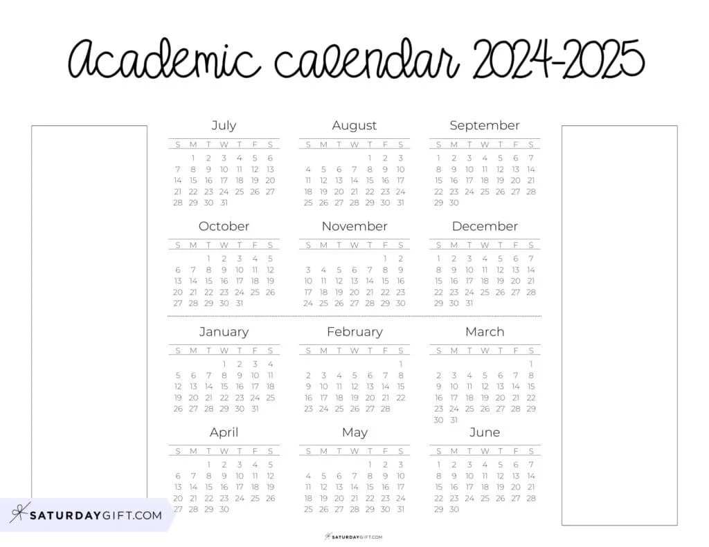 School Calendar Template 17 Cute Printable Academic Calendars 