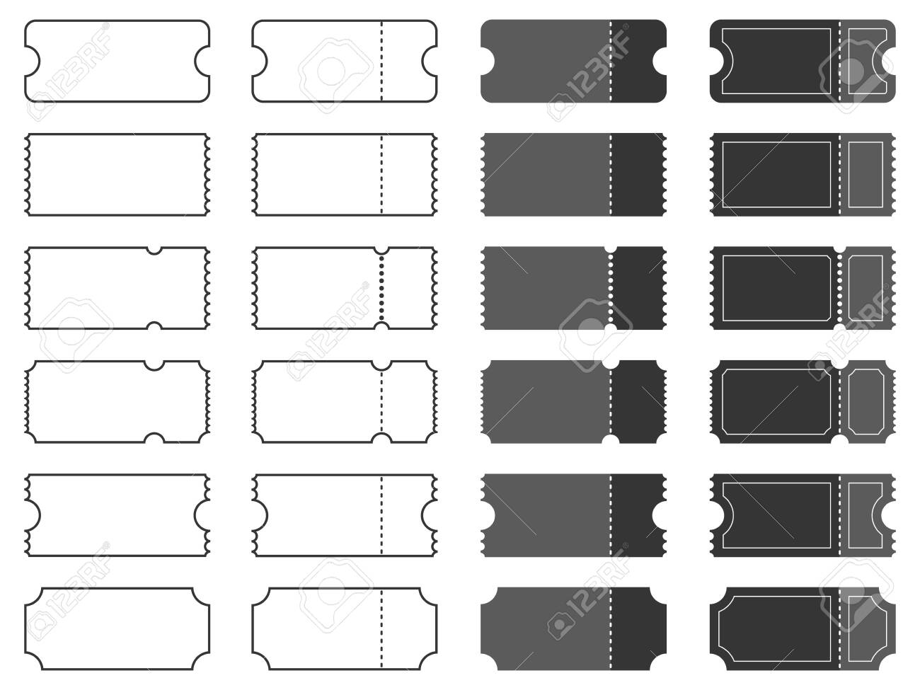 Printable Blank Ticket Clipart