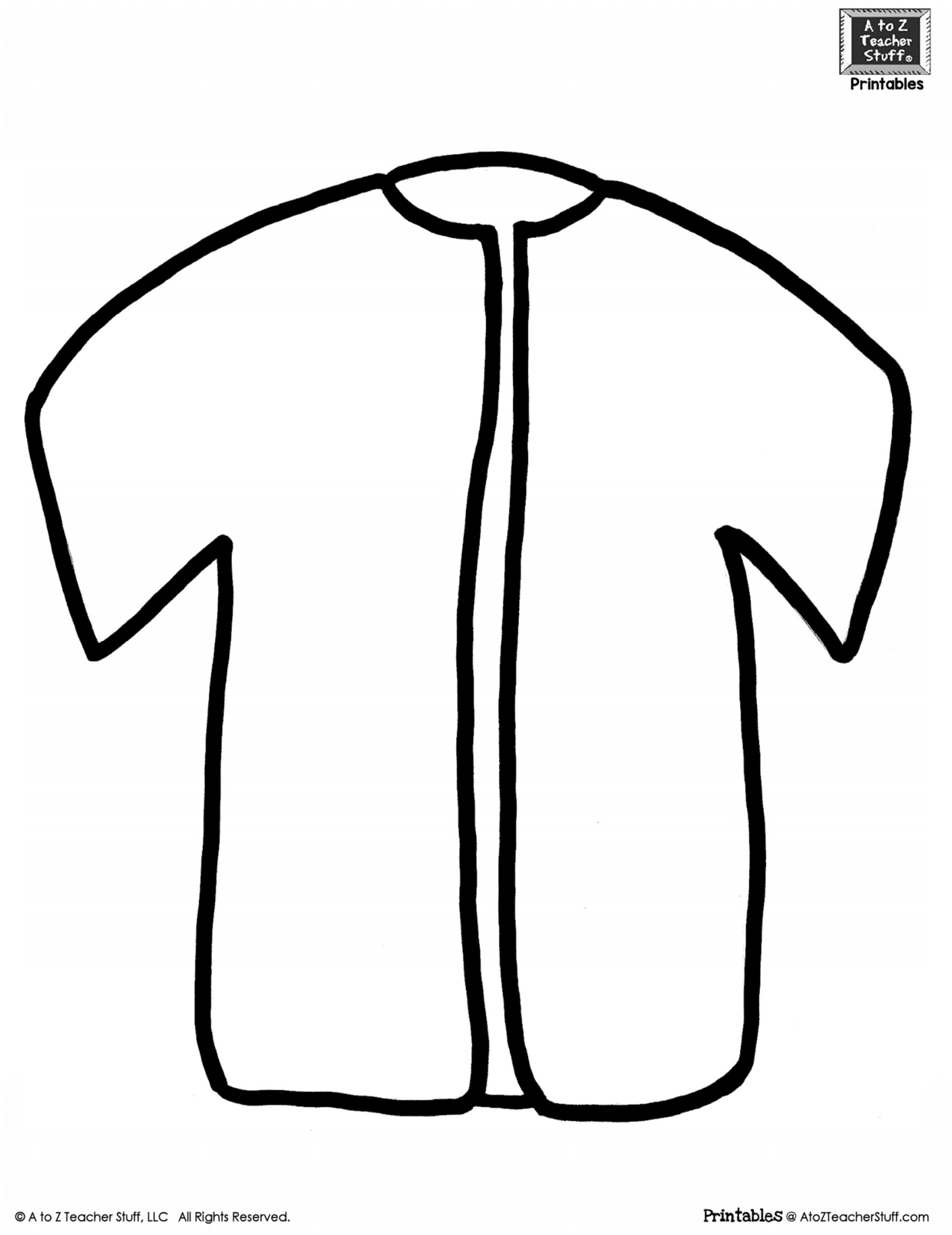 Shirt Or Jacket Outline Printable Pattern A To Z Teacher Stuff 
