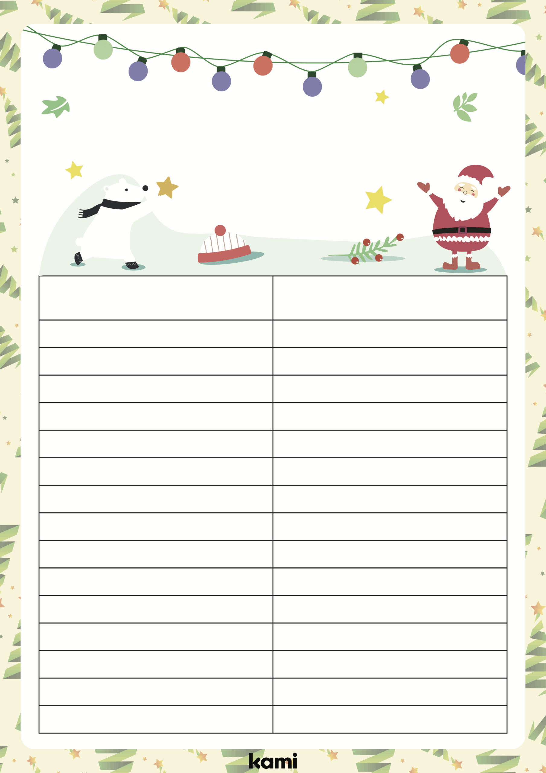Sign Up Sheet Christmas Blank For Teachers Perfect For Grades 