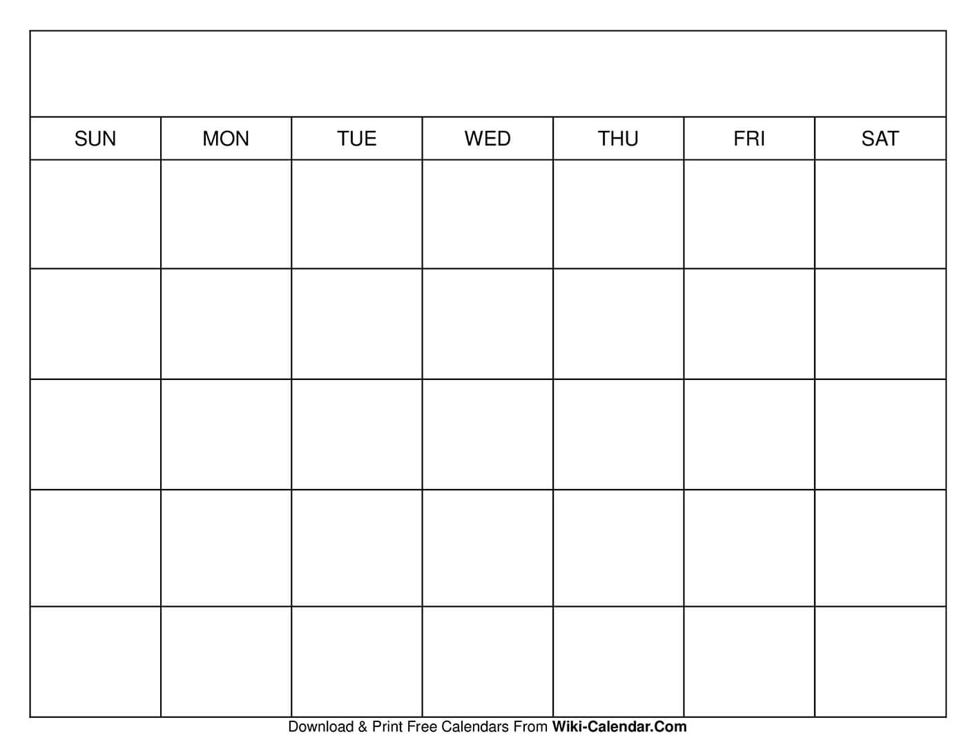 Printable Calendar Times Blank Days