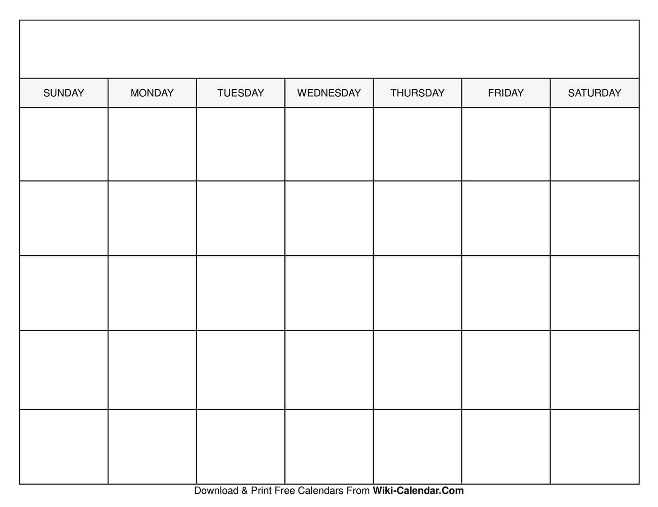 Simple Blank Calendar Templates Free To Download amp Print