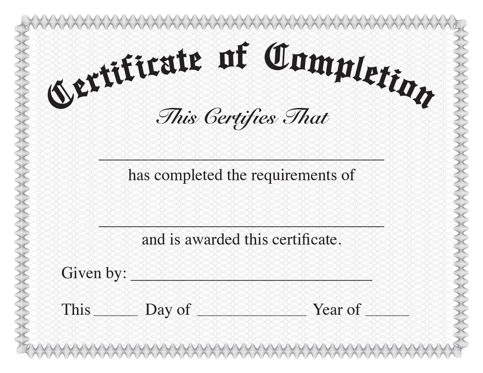 Simple Certificate Of Completion Etsy UK