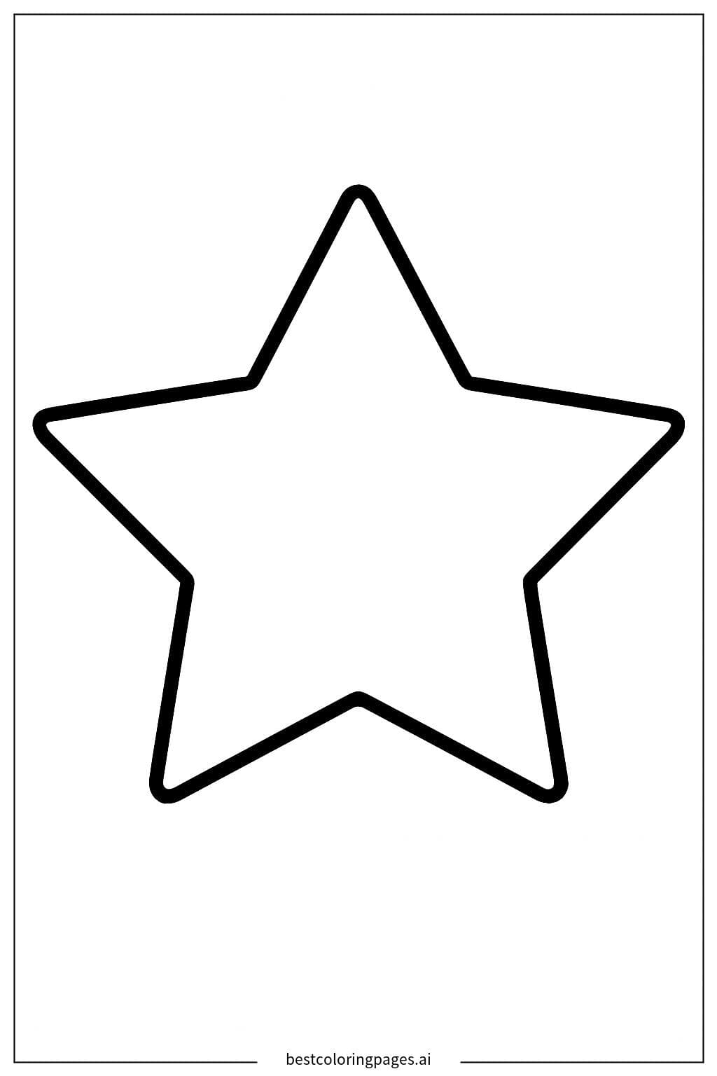 Simple Star Coloring Page Coloring Page Free Printable 