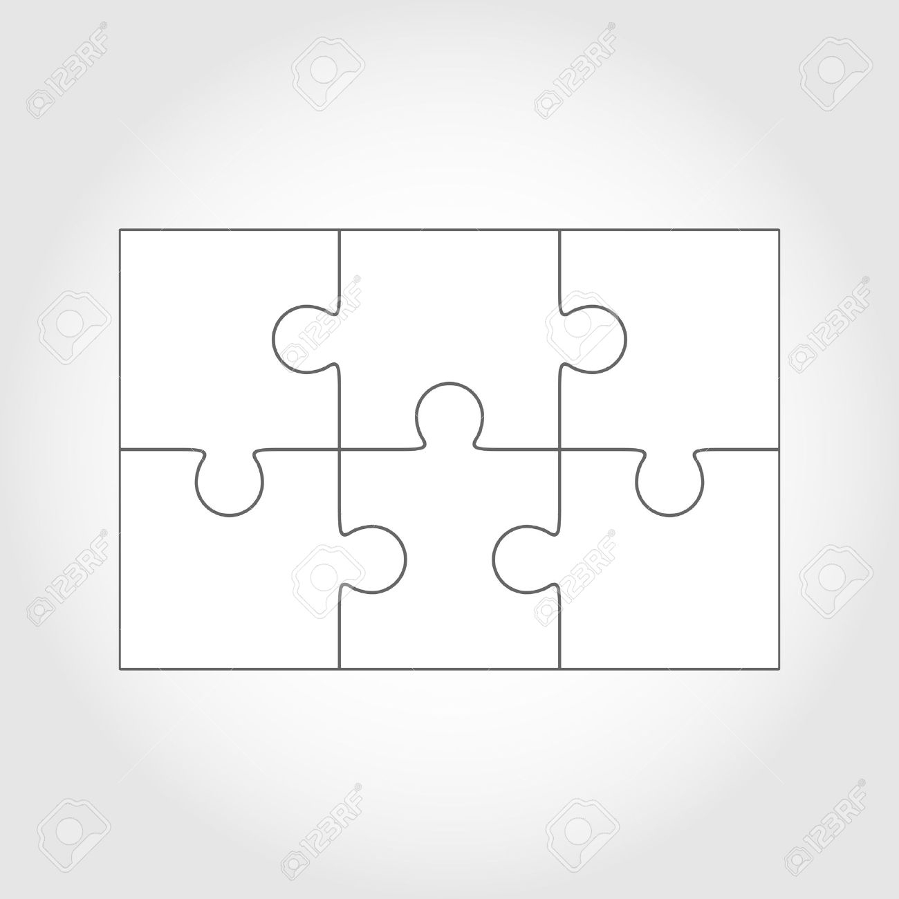 Blank Six Piece Puzzle Printable