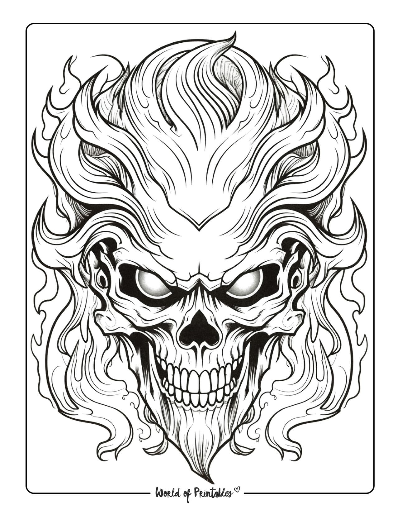 Printable Blank Color Skull Sheet