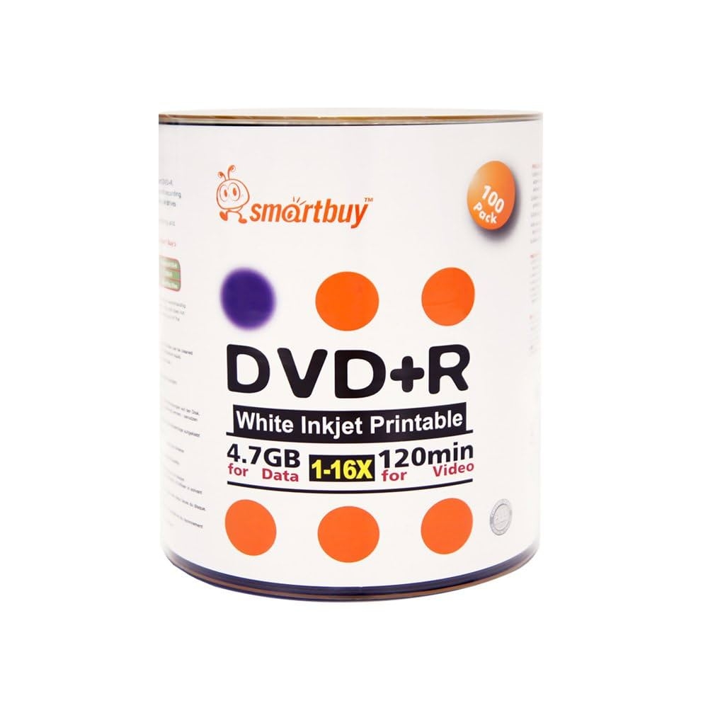 Smart 200 Pack Buy DVD R 4 7GB 16x White Printable Inkjet Blank 