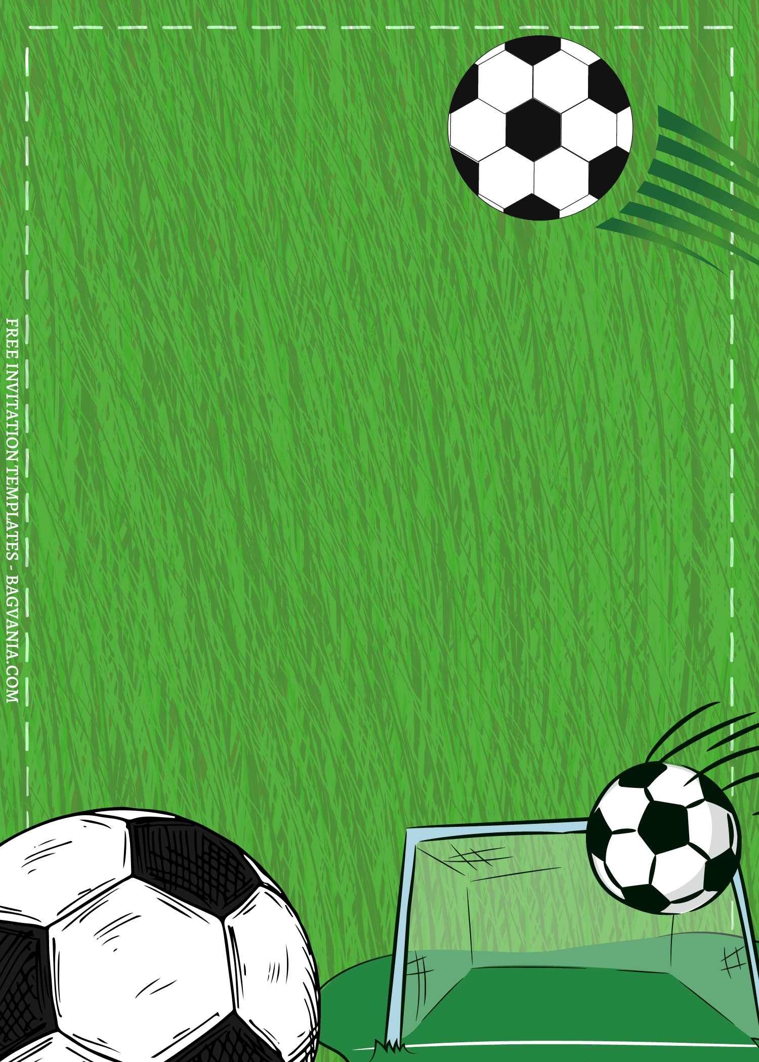Soccer Birthday Invitation Dark Boarder Page Clipart