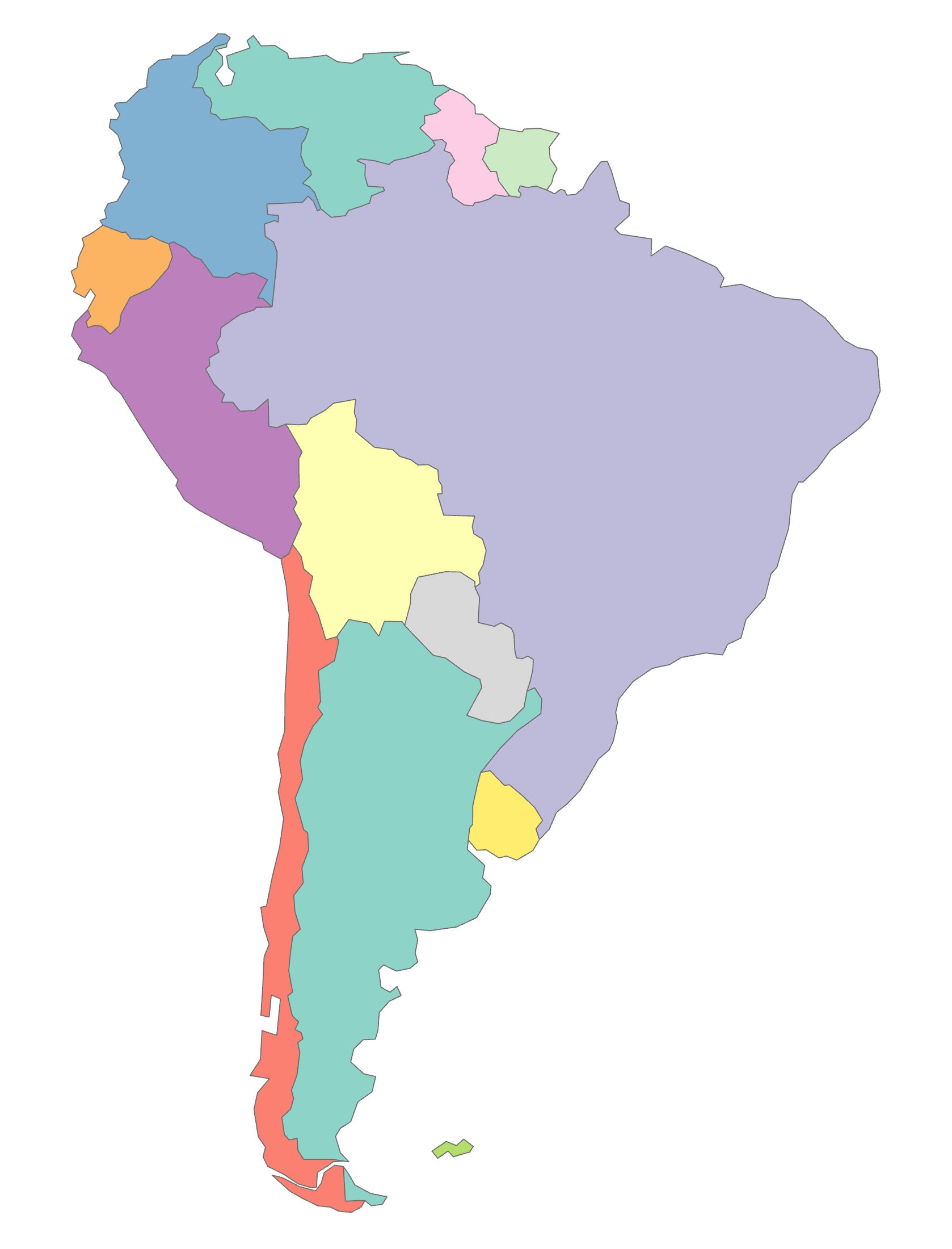 South America Map Blank Printable