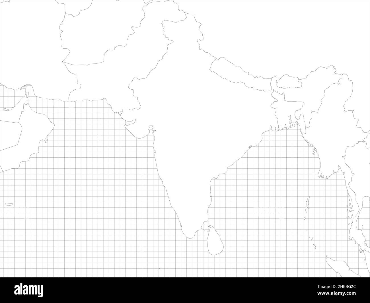 South Asia Simple Outline Blank Map Stock Vector Image amp Art Alamy