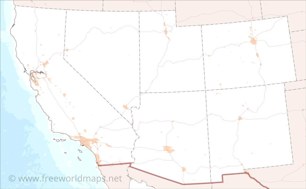 Southwestern Usa Printable Map Blank