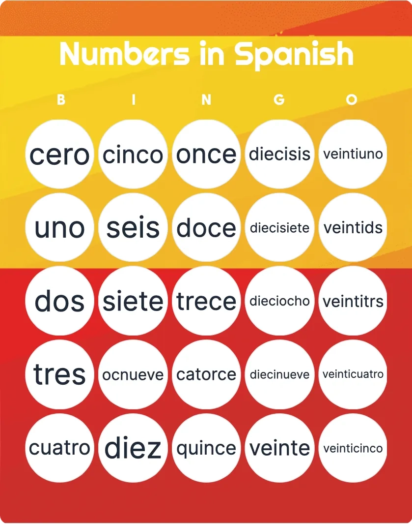 Spanish Bingo Printable amp Customizable Bingo Card Creator