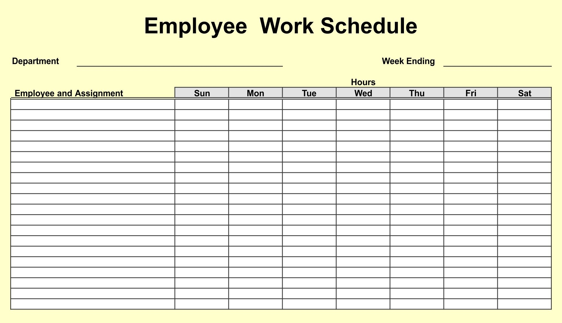 Blank Spreadsheet Free Printable