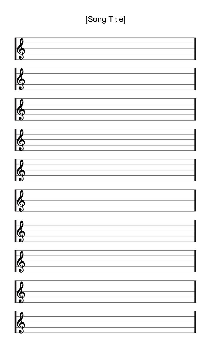 Blank Musical Staff Printable