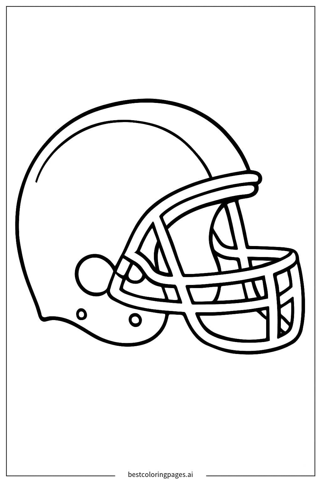 Standalone Football Helmet Coloring Page Free Printable 
