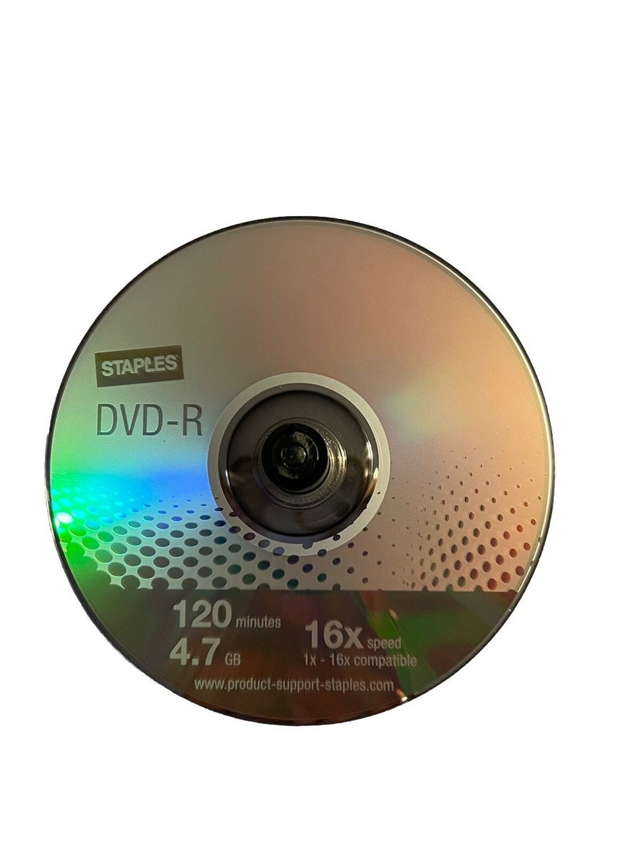 STAPLES DVD R Blank Recordable Media Discs 95 Pack 120 Min 4 7 GB 16x Speed NEW