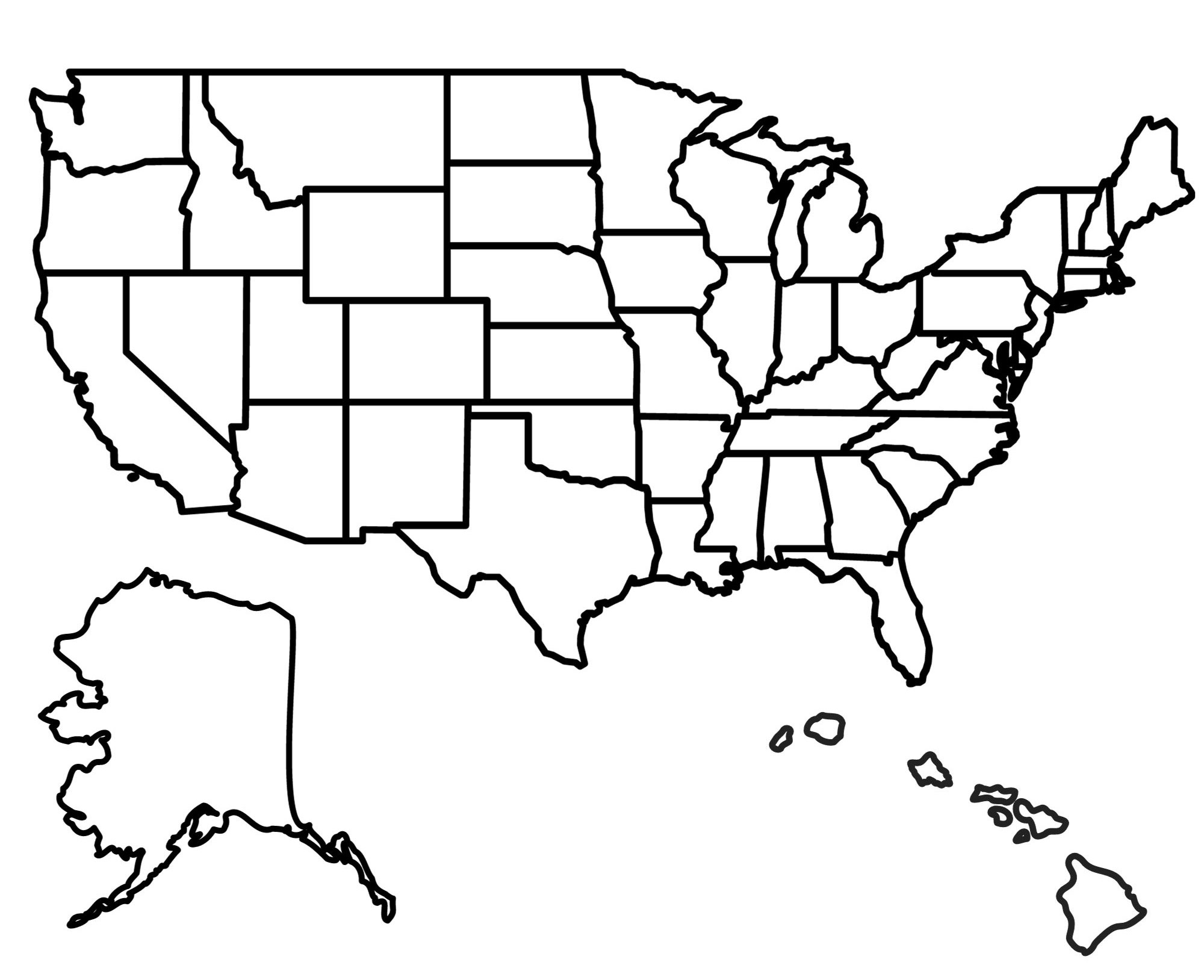 State Outlines Blank Maps Of The 50 United States GIS Geography 