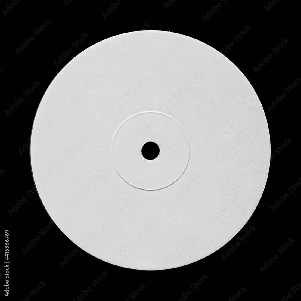 Stock Foto White Blank Vinyl Record Disc Label Sticker Template 