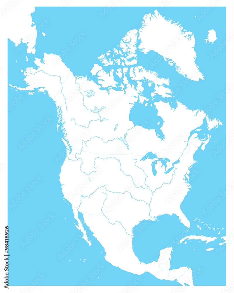 Stock Vektorgrafik North America Outline Blank Map Adobe Stock