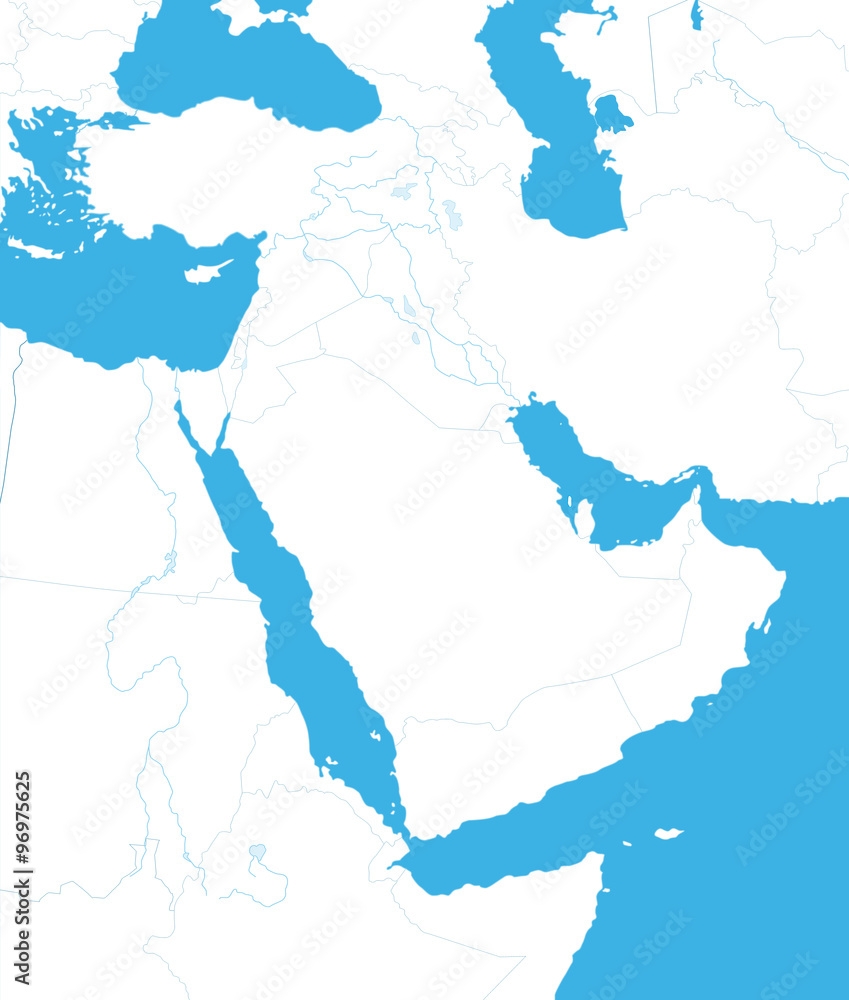 Stock Vektorgrafik Outline Map Of Middle East And Asia Adobe 