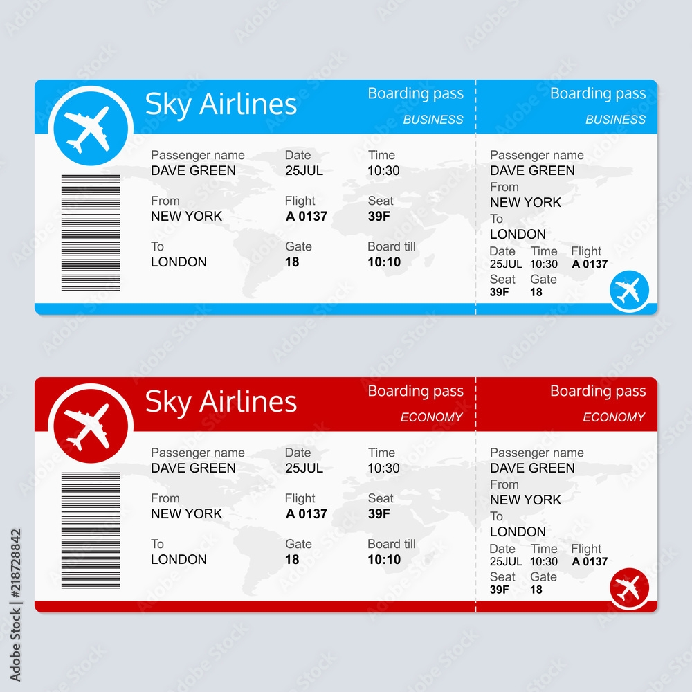 Printable Blank Plane Ticket