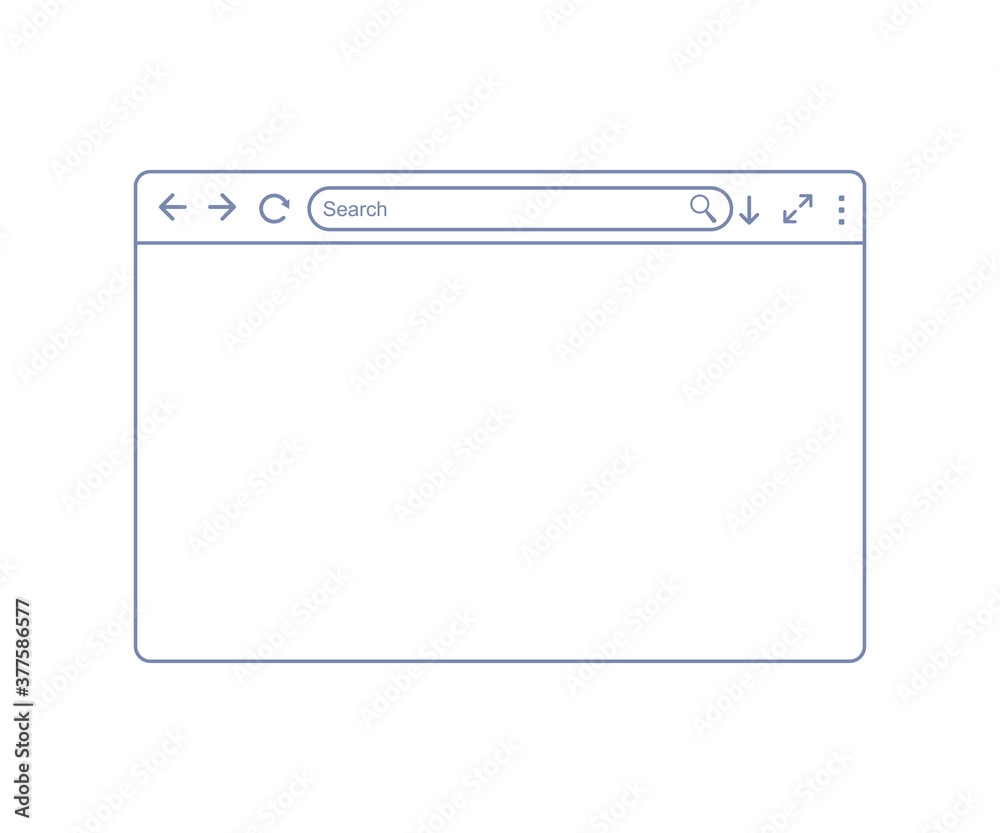 Stock Vektorgrafik Simple Browser Window Mockup Outline In A Flat 