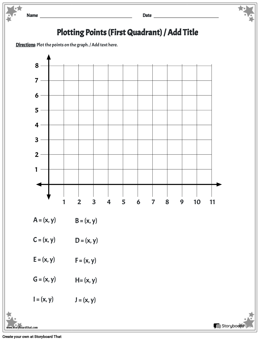 Blank Coordinate Plane Worksheets Printable