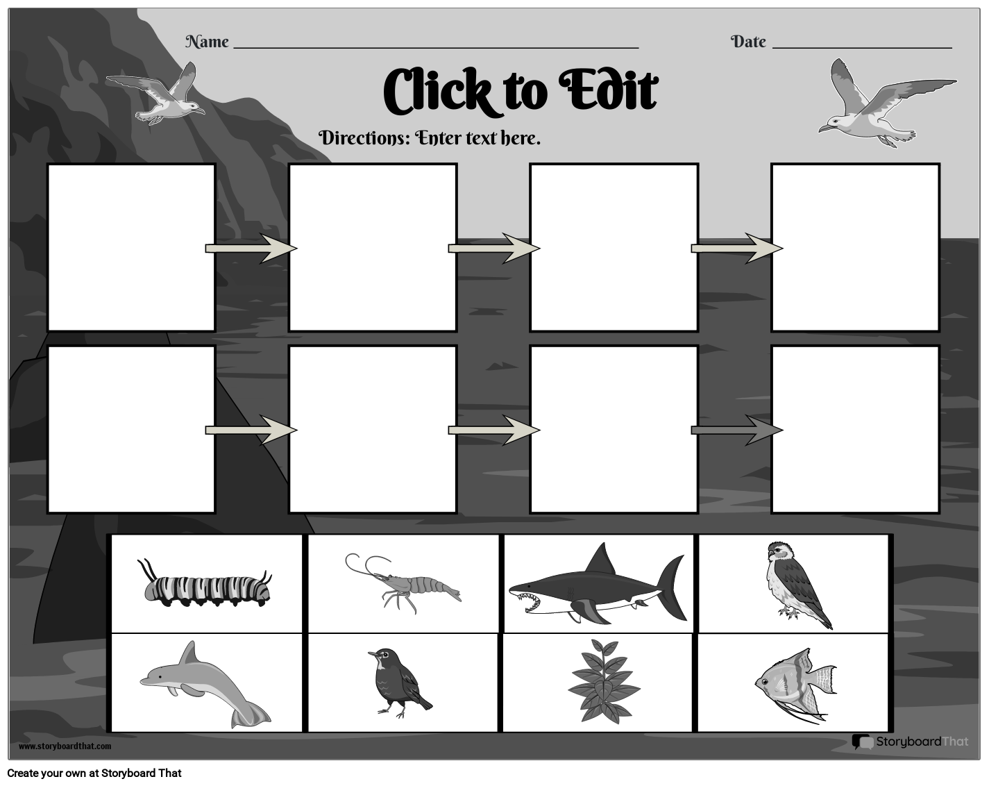 Storyboard That Free Food Chain Worksheet Templates