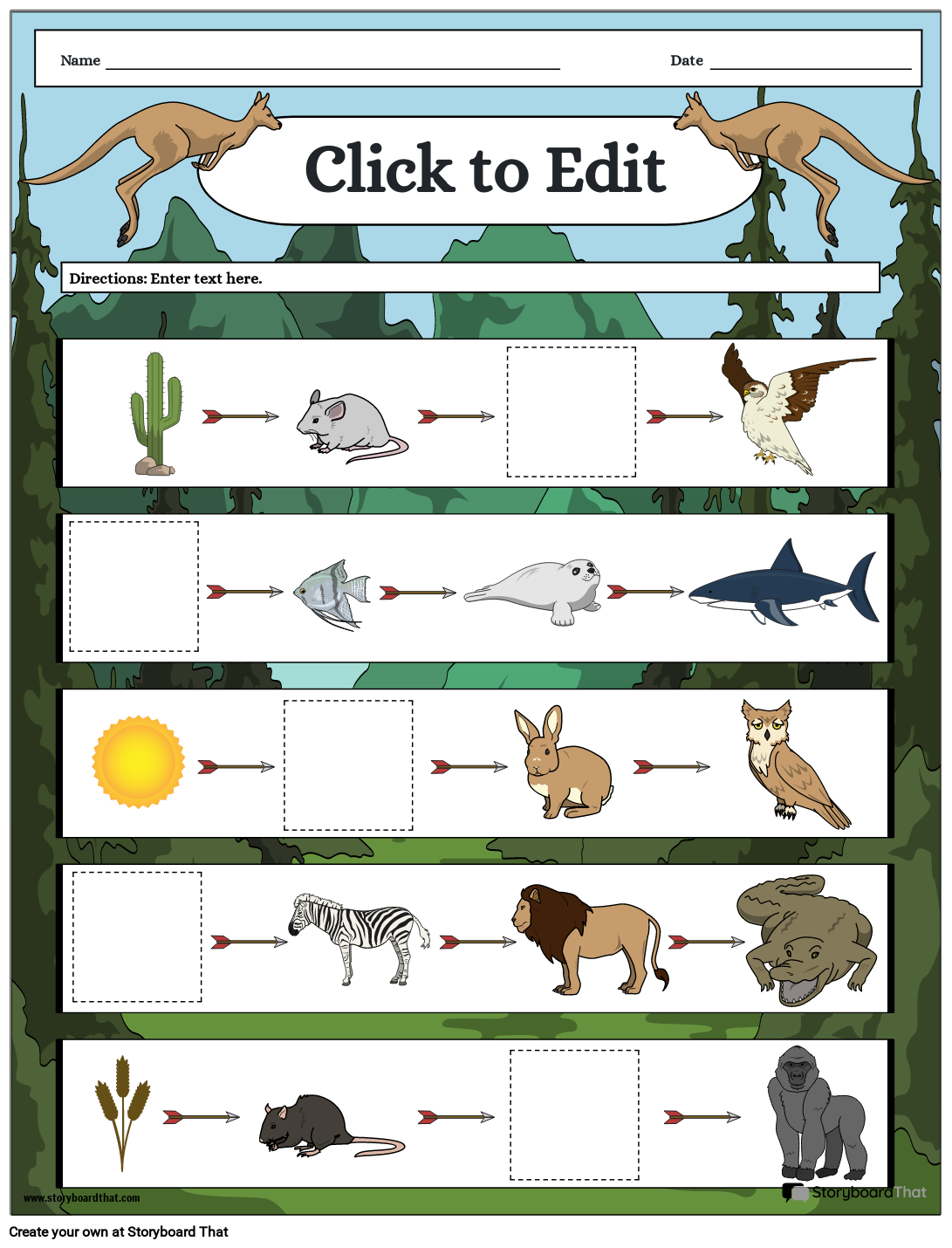 Blank Printable Marine Food Web