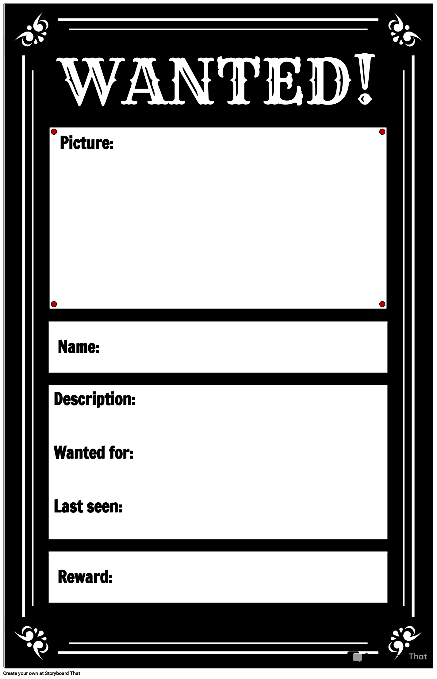 Free Printable Blank Wanted Poster