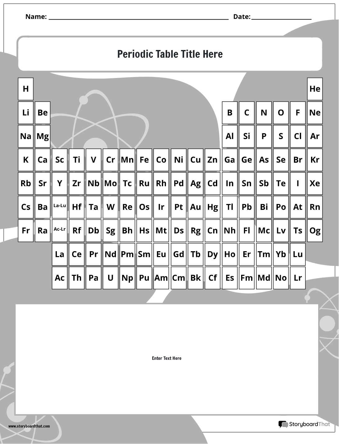 Storyboard That Periodic Table Worksheet Creator
