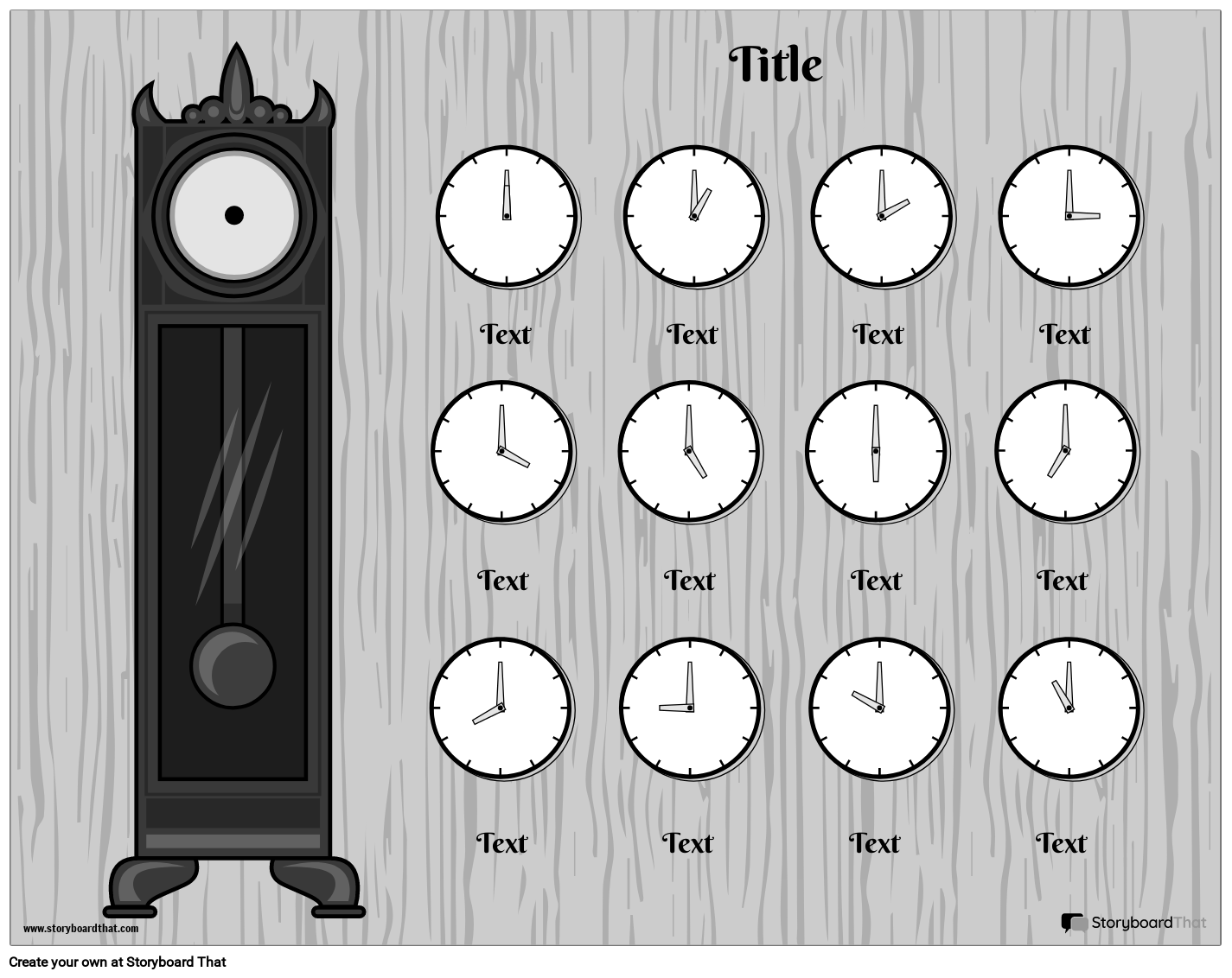 Blank Clock Printable Minute Boxes