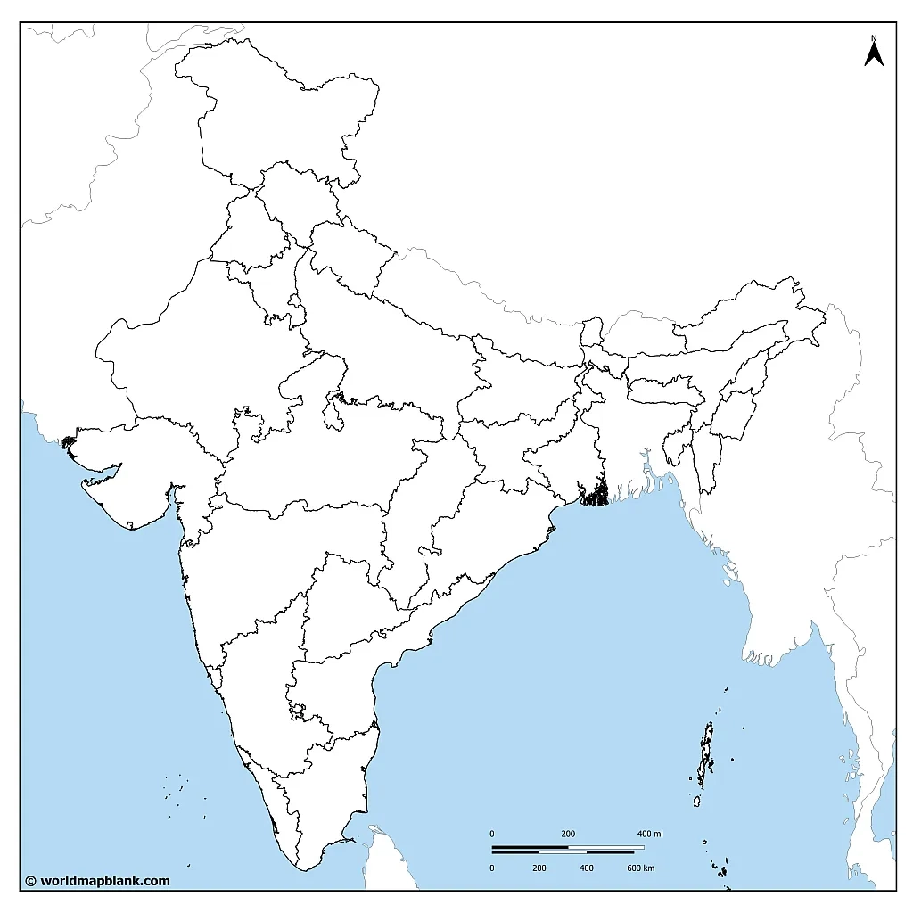 Stumme Karte Indien Umrisskarte Von Indien PDF 