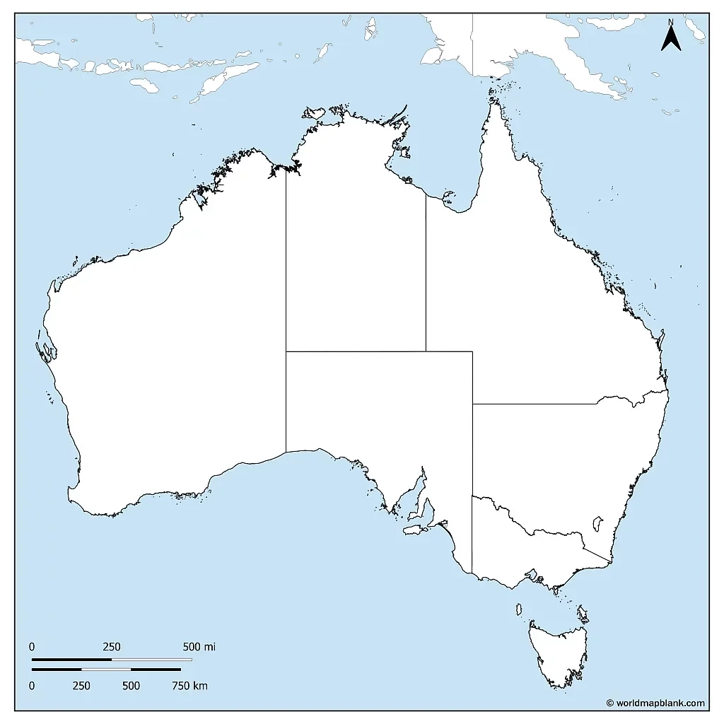 Stumme Karte Von Australien Umrisskarte Australien PDF 