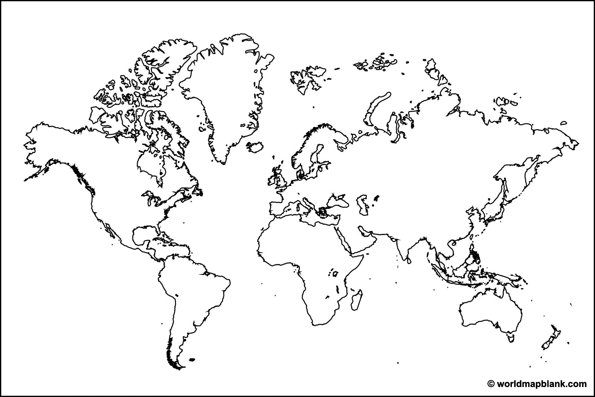 Blank World Map Pdf Printable