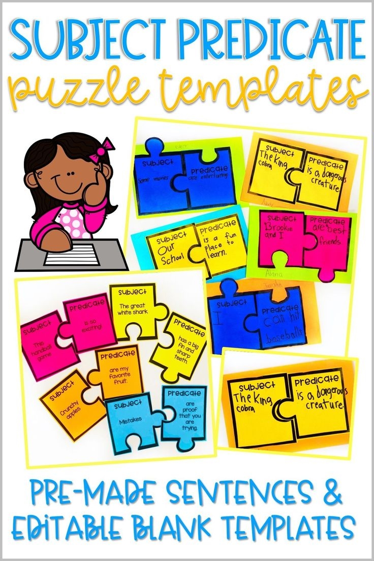 Subject Predicate Blank Printable Template