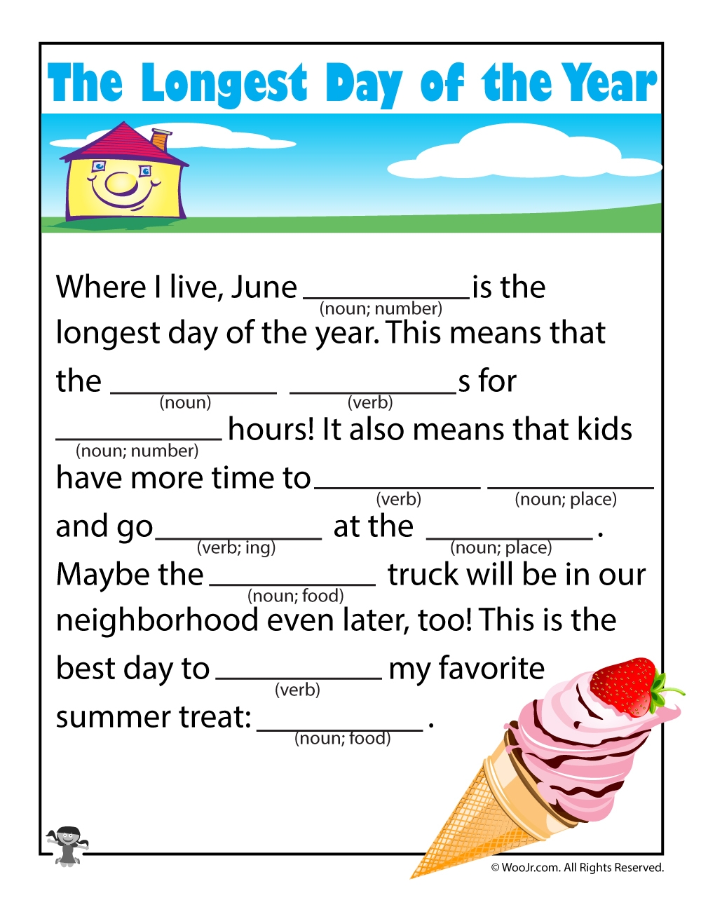 Printable Blank Mad Libs Summer