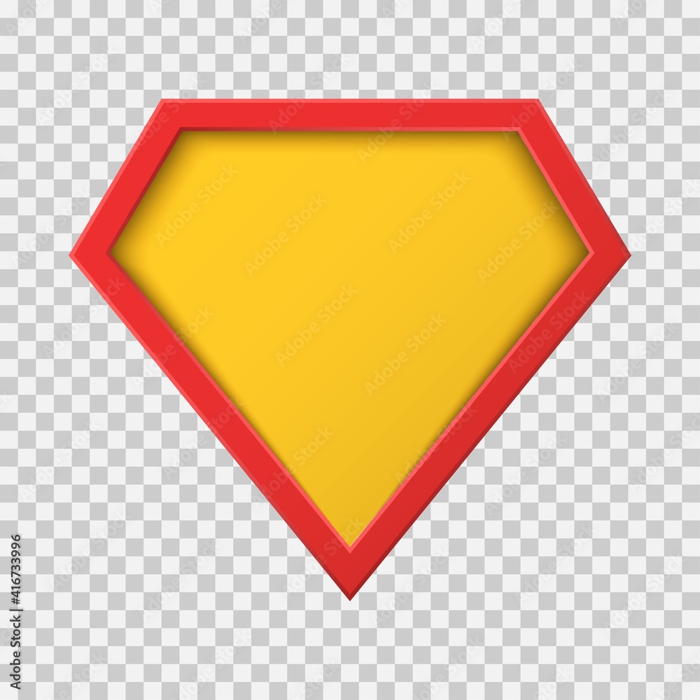 Superhero Logo Isolated On Transparent Background Blank Comic 
