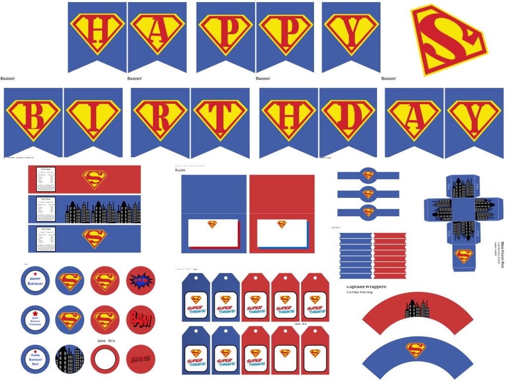Free Printable Banner Blank Superman