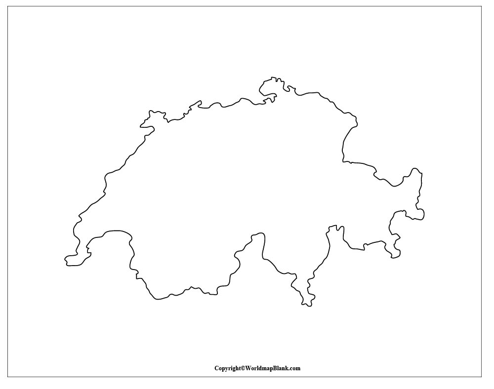 Switzerland Outline Map Blank Map Of Switzerland PDF 
