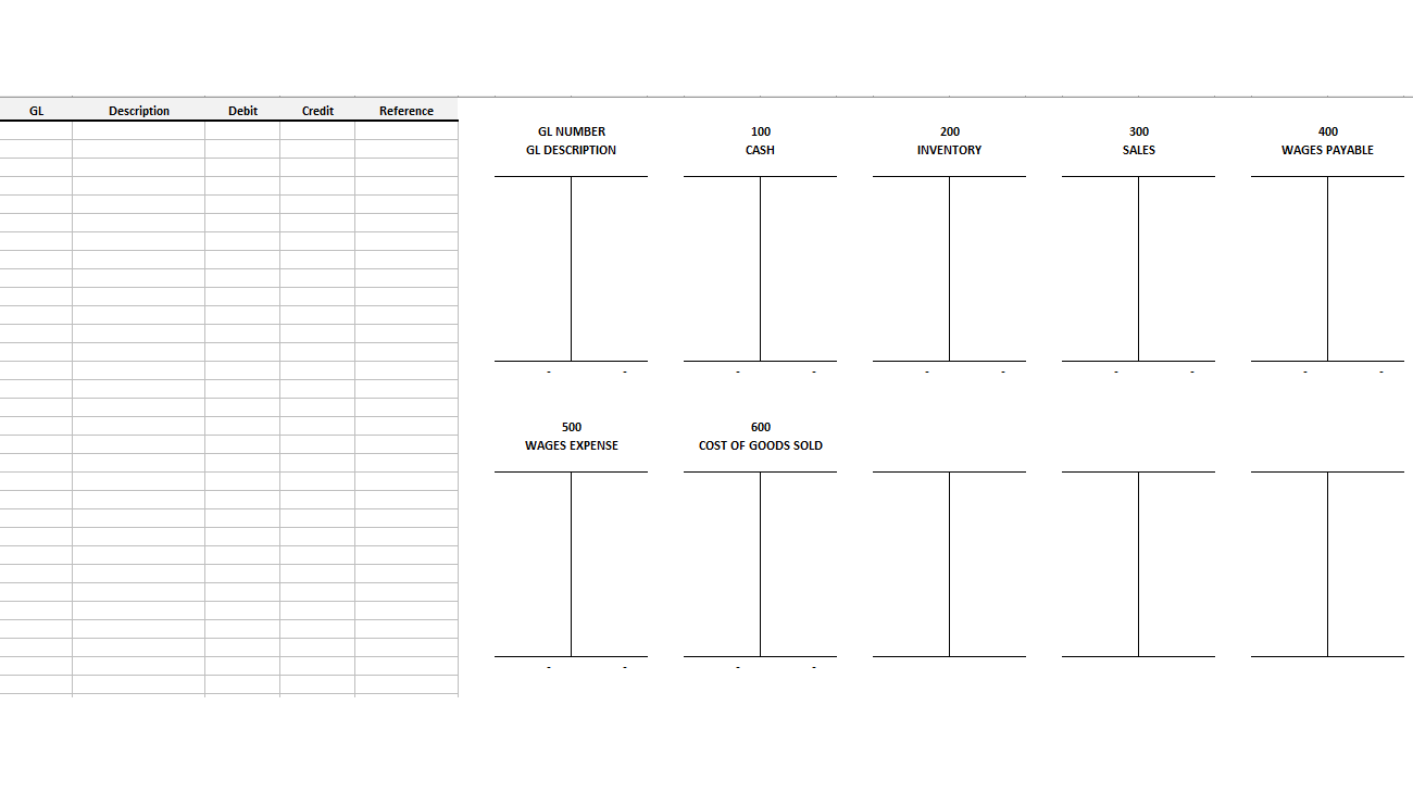 Printable Blank T Accounts Template