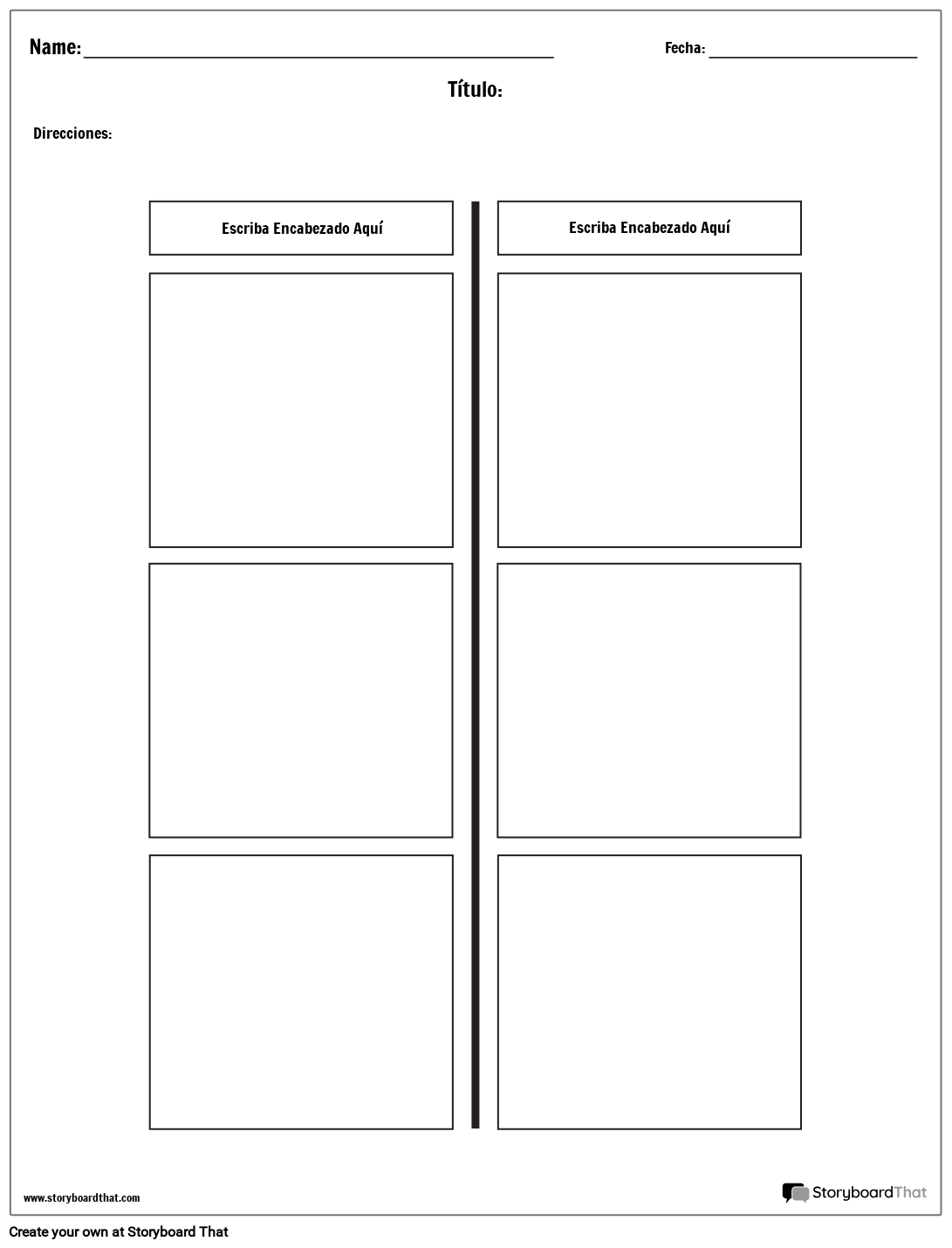 T Chart 2 Columnas Storyboard By Es examples