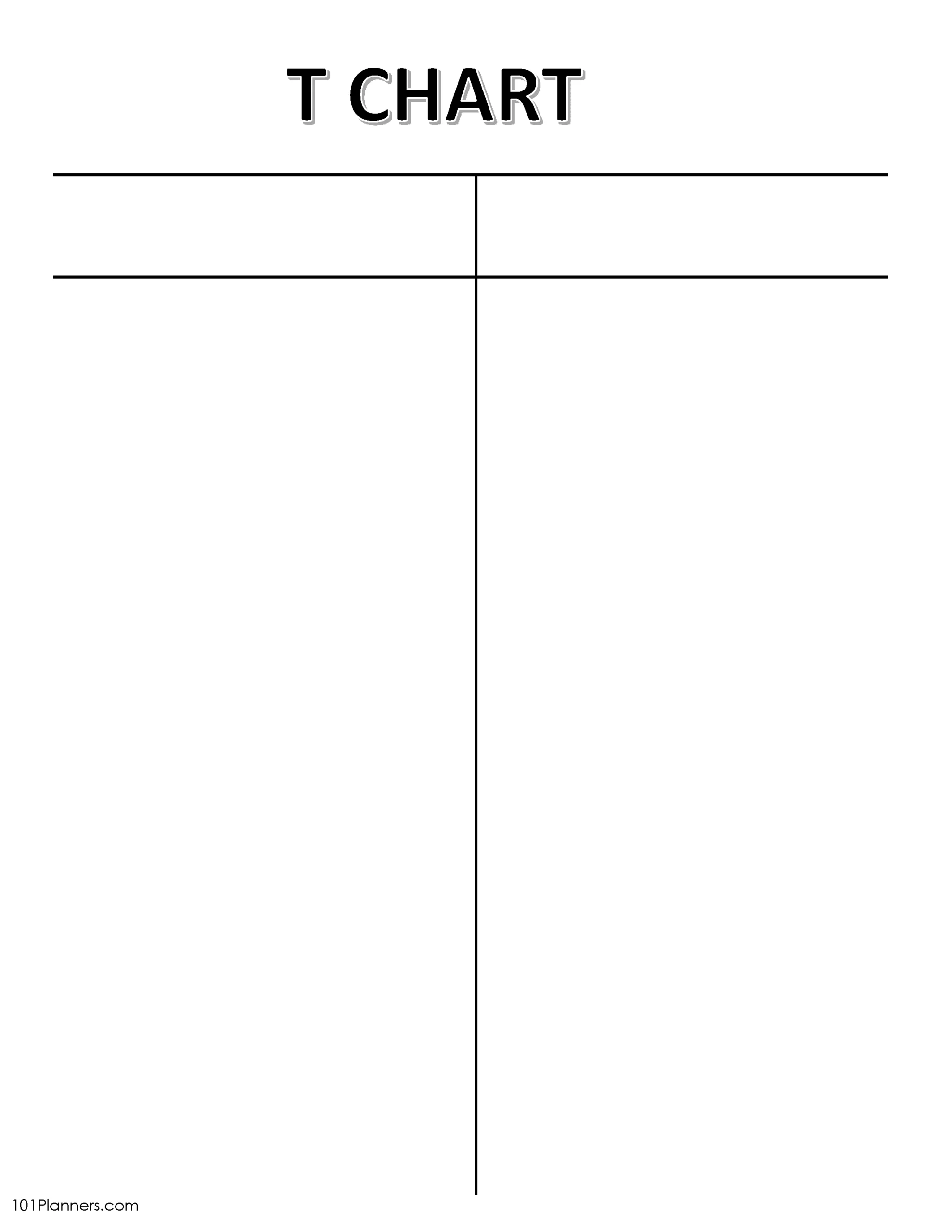 Blank T Chart Printable Spanish