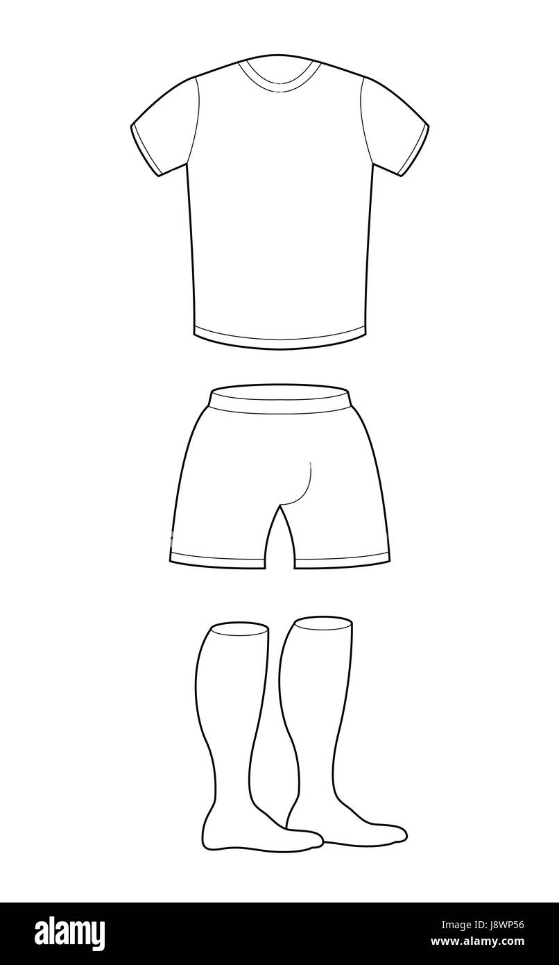 T shirt Shorts And Socks Template For Design Sample For Sports 
