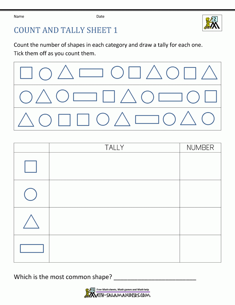 Free Printable Blank Tally Chart