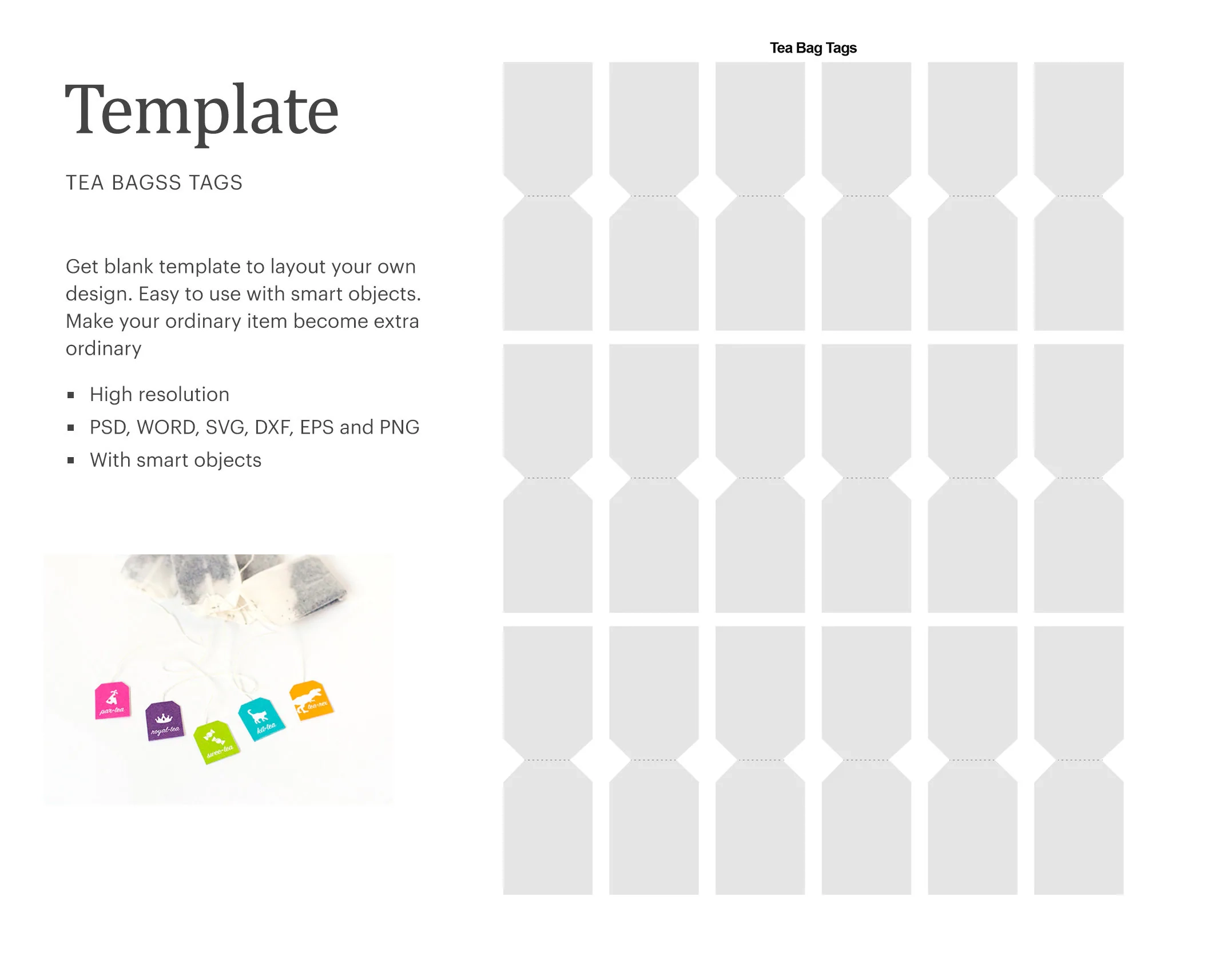 Tea Bag Tags Template Printable Tea Tag Template Party Favor Tea 