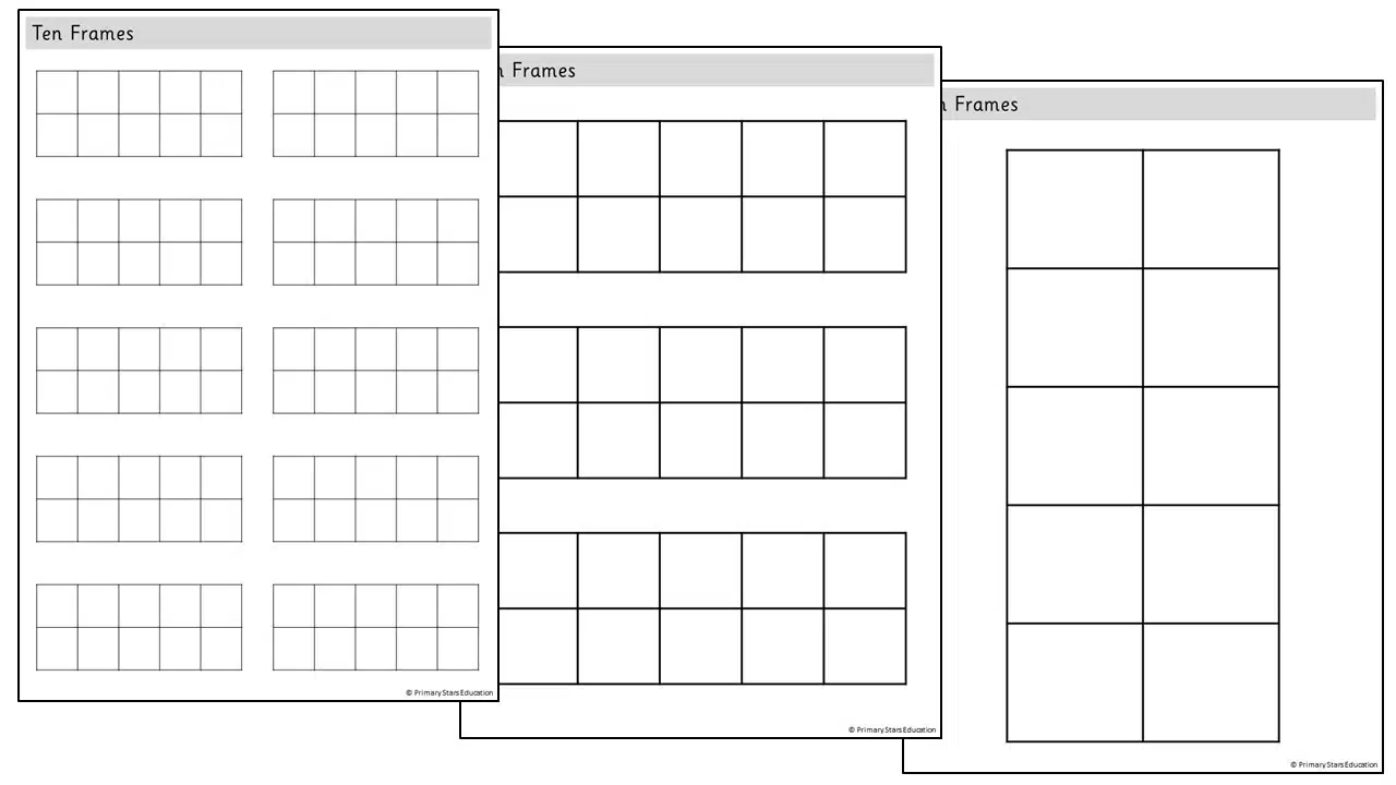 Ten Frames Template Primary Stars Education