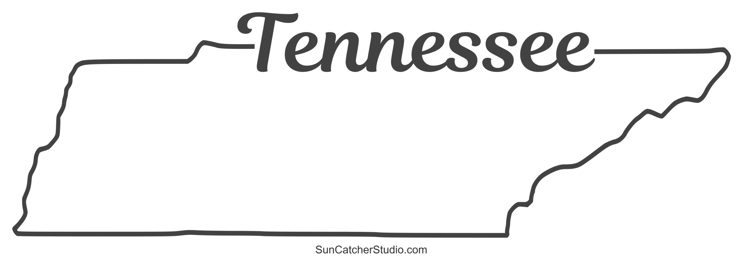 Tennessee Map Outline Printable State Shape Stencil Pattern 